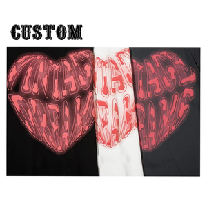 T-shirt unisexe en coton tricoté 100% respirant et doux, col rond, avec logo personnalisé, motif lettres streetwear, haute qualité, très vendu, écologique - Product Image 1