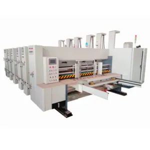 Hochwertige Herstellung von Kartonboxen automatische Flexo-4-Farbdrucker-Schleifer und Stempelmaschine Druckmaschine für wellpappe