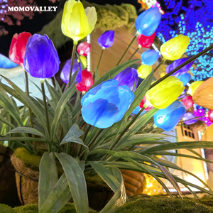 All'ingrosso piante Led luci Decorative tulipano tocco artificiale tulipano fiore giardino con steli all'aperto decorazione natalizia - Product Image 3