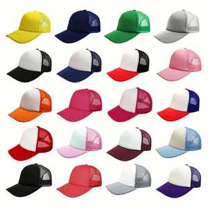NUEVA Gorra Trucker de Espuma Personalizada con 5 Paneles, Bordada, en Color Rosa Neón, Verde y Beige, con Logotipo Personalizado - Product Image 2