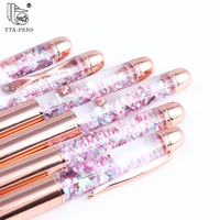 TTX stylos à bille de sport Logo personnalisé nouveau Design or Rose feuille liquide flottant bricolage stylos à paillettes pour la Promotion de cadeaux