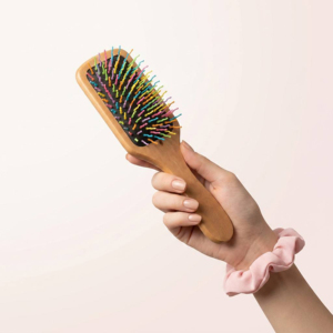 Tragbare Holz-Luftkissen-Haarbürste mit Niedlichen Regenbogen-Gebogenen Nylonborsten für Kinder - Product Image 5
