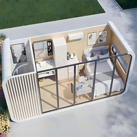 Capsule High-Tech Elite SolarReady : Espace Modulaire en Acier Optimisé, Chambre de Villa Moderne Entièrement Meublée, Mini Conteneur Mobile
