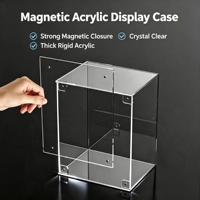Boîte de présentation magnétique en acrylique transparente avec ouverture frontale, étui anti-poussière pour parfums de luxe, médailles, bijoux, collection, rangement