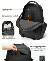 Sac à dos pour ordinateur portable en PU imperméable, grande capacité, durable, professionnel, pour les trajets quotidiens