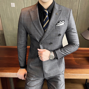 Winter Wedding Groom Suit - 2025 Bride Groom Suit - Blue & Brown Tuxedo Sets