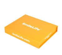 Élégante boîte en papier A4 jaune en forme de livre petit emballage pour les cadeaux de la Saint Valentin stratification mate gaufrage revêtement UV impression