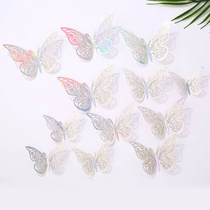 Pegatinas de Pared 3D para Decoración de Fiesta de Cumpleaños, Pegatinas Extraíbles de Mariposa Rosa, 12 Unidades - Product Image 6
