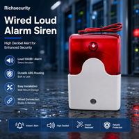 Sirena Estroboscópica con Cable para Alarma de Incendio, 12V 24V DC, Advertencia Sonora y Luminosa, LED Intermitente, 110dB, Rojo y Azul