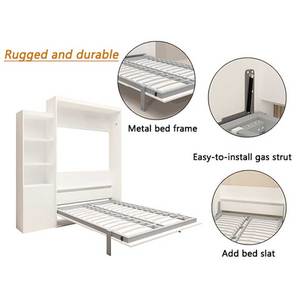 <span class=keywords><strong>Lit</strong></span> escamotable vertical moderne de taille Queen Size avec étagère de table un <span class=keywords><strong>lit</strong></span> mural indispensable <span class=keywords><strong>pour</strong></span> chambre à coucher conçu <span class=keywords><strong>pour</strong></span> l'utilisation de meubles de maison - Product Image 4