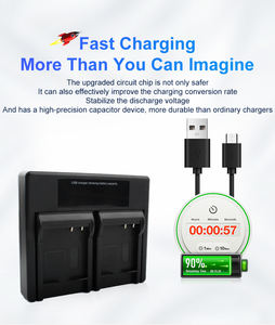 RingTeam-Cargador doble con luz LCD, cargador de batería BLG10 para cámaras Pana Sonic Lumix, GX7, GX80, GX85, Mark II, 2 uds., 2 unidades - Product Image 4