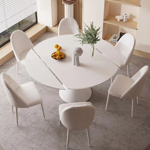 AOMISI <span class=keywords><strong>CASA</strong></span> table ronde carrée et ronde de luxe lumineuse en plaque de roche lumineuse table multifonctionnelle rétractable domestique ronde - Product Image 2