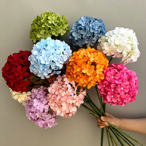 Venta al por mayor barato solo cabeza blanco rosa Hortensia flor artificial para la boda Día de la madre Año Nuevo chino fiesta de año nuevo - Product Image 1