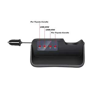 Estación de Carga Rápida Vtear para Auto, Hub USB Tipo-C, Accesorios de Decoración Interior para Toyota Corolla <span class=keywords><strong>Altis</strong></span> 2019-2024 - Product Image 1