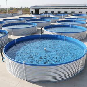 गोलाकार स्टील प्लास्टिक समग्र निर्माण स्थल मछली फार्म तालाब - Product Image 1
