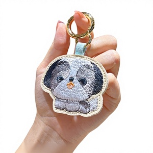 <span class=keywords><strong>Porte</strong></span>-clés <span class=keywords><strong>original</strong></span> et authentique, brodé motif chiot, pendentif de sac pour <span class=keywords><strong>femme</strong></span>, petit cadeau, décoration de voiture, commerce extérieur - Product Image 3