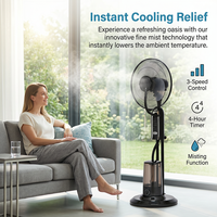 Ventilateur brumisateur télécommandé 16/18 pouces avec écran LED, pulvérisation d'eau intelligente, ventilateur sur pied pour la maison et le bureau, moteur en cuivre pur