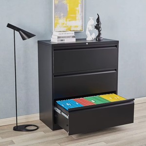 Steel Office Furniture Steel Lateral Drawer Cabinet 3 Drawer <b>File</b> <b>Storage</b> Cabinet - Product Image 2