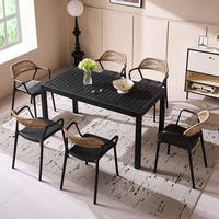 Ensemble de chaises de salle à manger empilables en plastique de style crème nordique pour jardin, cour, balcon, usage de loisirs en extérieur
