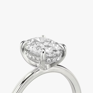 Bague de fiançailles élégante en moissanite avec halo caché, en argent, pour femme, bijoux de luxe, cadeau de mariage - Product Image 3