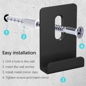 Kim Loại Gương Clip Tùy Chỉnh Rộng Kênh Gương Móc Áo Clip Kit Lớn Nặng Giữ Clip Cho Gương - Product Image 6