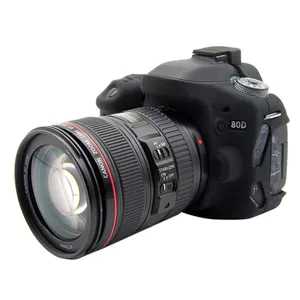 Fabriek Prijs Puluz Zachte Siliconen Beschermhoes Voor Canon Eos 80D (Zwart) Voor Camera 'S