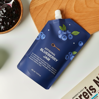 Pochettes souples à bec verseur personnalisées, imprimées en héliogravure, écologiques, recyclables, congelables, pour confiture de myrtilles, gelée et jus de fruits, 100ml, 200ml, 500ml