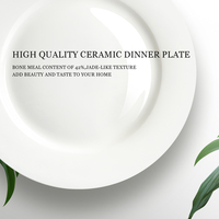 Juego de platos de porcelana china personalizados con logotipo, platos de cerámica blanca modernos para cenas elegantes y bodas.