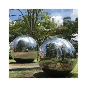 하이 퀄리티 큰 정원 금속 둥근 구 조각 장식 스테인레스 스틸 중공 공