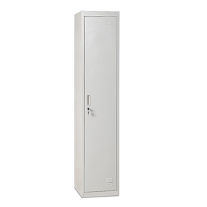 Key Lock Modern Bedroom Sports Gym <b>Single</b> One Door Clothes Storage Steel Locker Staff Metal <b>Wardrobe</b> 1 Hanger <b>Mirror</b> Iron - Product Image 3