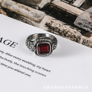Anillo Unisex de Estilo Europeo Americano Inspirado en el Antiguo, con Circonita Cúbica en Engaste de Bisel, Joyería de Regalo SA721 - Product Image 1