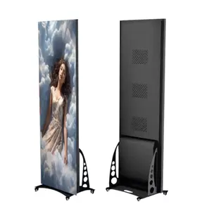 wifi/4g control p1.8 p2 p2.5 indoor led standing poster screen advertising led mirror display screen led poster