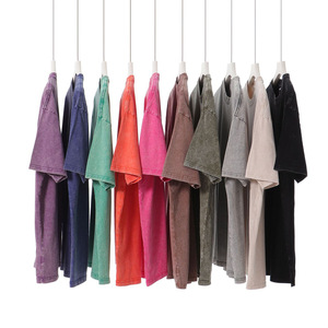 Stock DTG Drop Shoulder en blanco Digital de manga corta desgastado Vintage Uomo Pour Hommet camisetas lavado ácido camisetas para hombres - Product Image 4