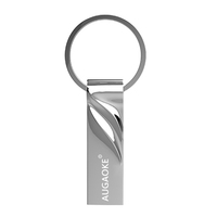 Memoria USB Metálica Plateada Impermeable con Anillo para Llaves, 32GB 16GB 8GB 4GB, Pendrive, Disco de Memoria, Bolsa, OEM para Empresas