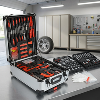 Ensemble d'outils de réparation automobile de 499 pièces, kit d'outils manuels pour mécanicien mobile, clé à douille, tournevis, pinces, dans un coffret en aluminium