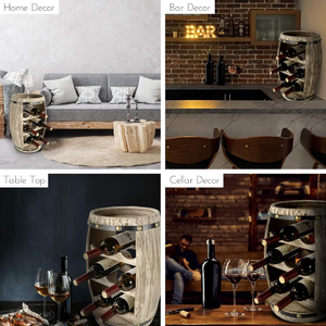 Portabottiglie <span class=keywords><strong>vino</strong></span> portabottiglie in legno naturale a forma di <span class=keywords><strong>botte</strong></span> 8 <span class=keywords><strong>bottiglie</strong></span> - Product Image 3