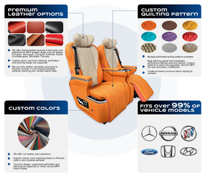 Asientos VIP Eléctricos Personalizados para Sprinter, MPV, Limusina, Furgoneta, Minibús, Autocaravana, Camper, Fabricados en Cuero, Tuning Alphard Vito - Product Image 4