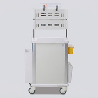 Chariot médical multifonctionnel pour clinique vétérinaire, chariot d'urgence avec tiroirs, bacs de rangement et bac à déchets