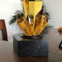 Trophée en verre cristal de haute qualité ADL 150x210mm, gravé et imprimé UV, pour récompenses tendance avec base en pierre noire