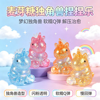 Jouet Squishy en Maltose Scintillante TPR, Capybara, Ours, Canard, Plusieurs Styles, Jouet Anti-Stress Coloré à Rebond Lent