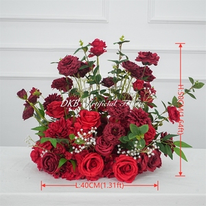 Popular Real Touch red aisle <b>flower</b> High Quality Rose <b>Hydrangea</b> <b>Flower</b> Centerpiece Ball for Wedding Table - Product Image 2