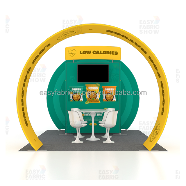 High Quality Modular Foldable Exhibition Display Stand with Custom Logo Portable Tradeshow Booth Counter Shelf Aluminum Frame