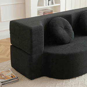 <span class=keywords><strong>Canapé</strong></span>-<span class=keywords><strong>lit</strong></span> d'angle compact pour salon, revêtement en velours, <span class=keywords><strong>matelas</strong></span> en mousse à mémoire de forme convertible - Product Image 6