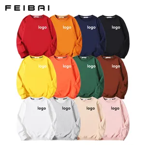 Low Moq Cotton Crewneck Sweatshirts Custom Casual Oversize Crew Neck Long Sleeve Plain Drop Shoulder Pullover Sweatshirts