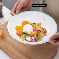 Ensemble de bols, soucoupes et assiettes en porcelaine fine, style minimaliste moderne, résistant au micro-ondes, pièces personnalisables pour cadeaux de mariage et d'anniversaire
