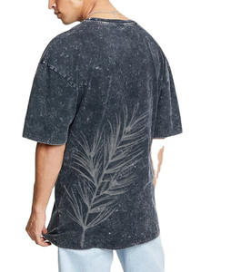 Maglietta da uomo con stampa <span class=keywords><strong>nera</strong></span> di nuova moda e Vintage con scollo a girocollo acido - Product Image 1