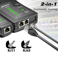 ZOERAX Model 468 2 in 1 Penguji Kabel Jaringan POE Bersertifikasi CE ROHS untuk RJ45 RJ11 Cat5e Cat6 Cat7 Cat8