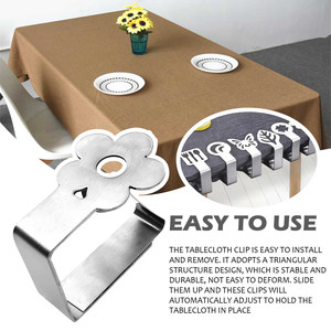 Kẹp Khăn Trải Bàn Bằng Thép Không Gỉ Kẹp Khăn Trải Bàn Hình Hoa Lá Trang Trí Kẹp Khăn Trải Bàn Chống Trượt Để Trang Trí Tiệc Cưới Dã Ngoại - Product Image 3
