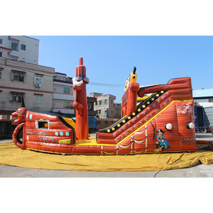 Parque Inflable de Diversión con Tobogán, Diseño de Barco Pirata, Resistente, para <span class=keywords><strong>Alquiler</strong></span> en Fiestas - Product Image 1