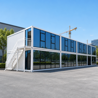 Maisonnette moderne entièrement meublée, unité d'habitation annexe (ADU), maison préfabriquée modulaire en conteneur, cabane de vie déplaçable, entrepôt portable, bureau de chantier modulaire